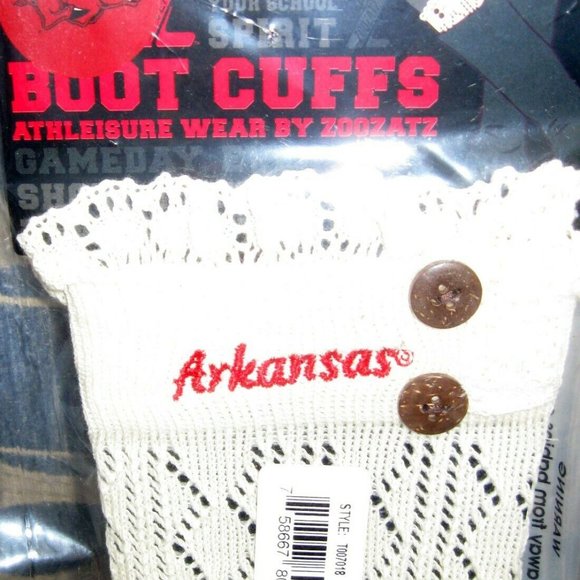 Arkansas Razorbacks NCAA Women's Lace Boot Cuffs - Picture 2 of 2